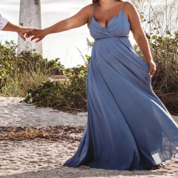 Lulus Dresses & Skirts - "All About Love" Slate Blue Maxi Dress